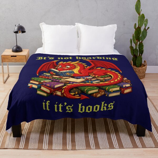 Item preview, It's Not Hoarding If It's Books – Funny Dragon Bookworm Reading Design designed and sold by ShirtRemarks.
