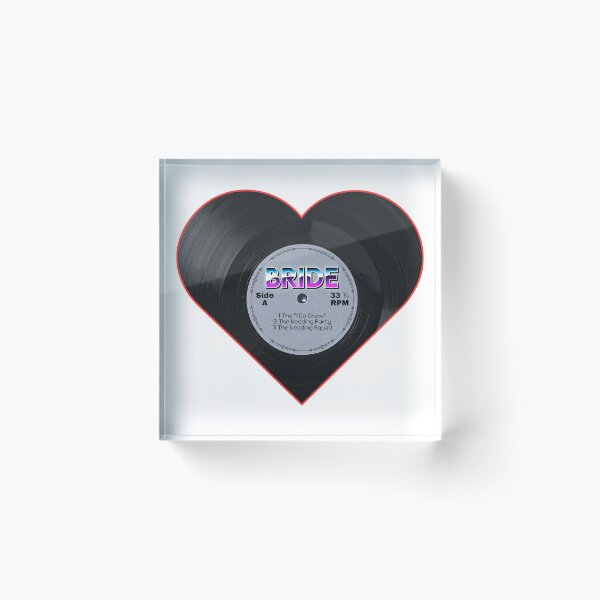 Item preview, Bride Heart Record Retro Wedding Party Design designed and sold by MusicFanTees.