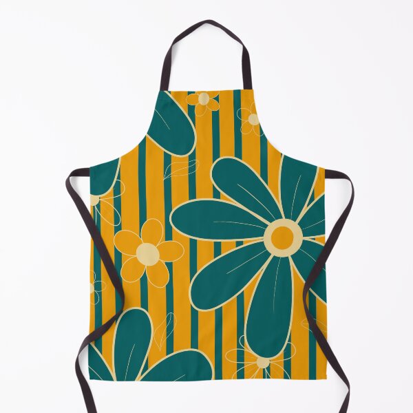Item preview, Green stripes in a yellow field with green flowers 9B designed and sold by StefanStudioArt.