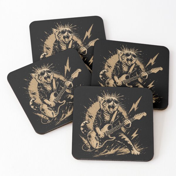 Item preview, Rock Cat Playing Guitar Funny Guitar Cat designed and sold by Kladhadredo.