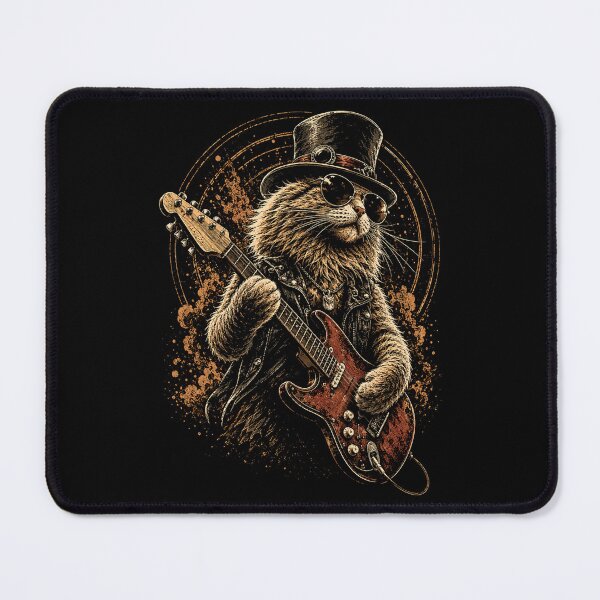 Item preview, vintage Rock Cat Playing Guitar Funny Guitar Cat designed and sold by Kladhadredo.