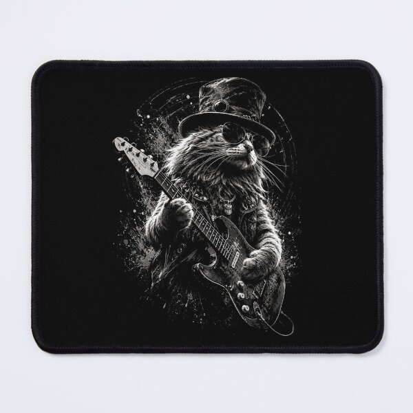 Item preview, vintage Rock Cat Playing Guitar Funny Guitar Cat designed and sold by Kladhadredo.