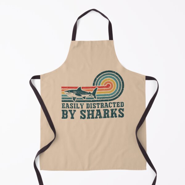 Item preview, Funny Easily Distracted By Sharks Retro Sunset Stripes designed and sold by Dmetalx Art Apparel.