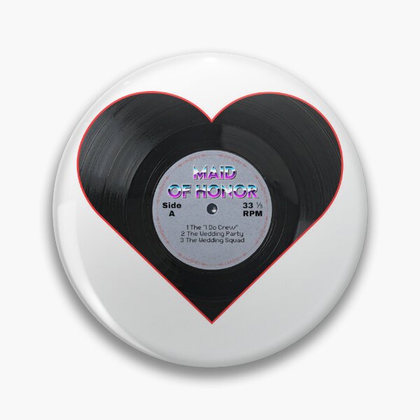 Item preview, Maid of Honor Heart Record Retro Wedding Party Design designed and sold by MusicFanTees.
