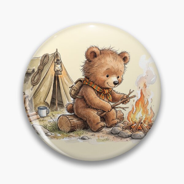 Item preview, Cute Watercolor Bear Cub by Campfire Cozy Camping Art designed and sold by BreezifyDesignStudio.