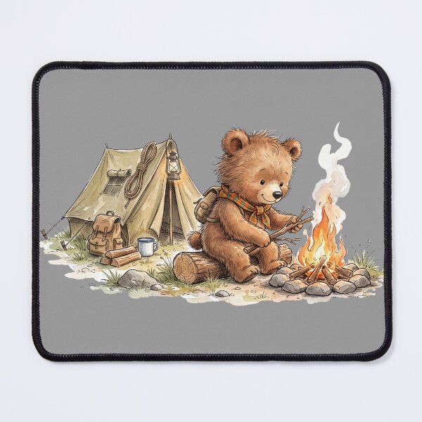 Item preview, Cute Watercolor Bear Cub by Campfire Cozy Camping Art designed and sold by BreezifyDesignStudio.