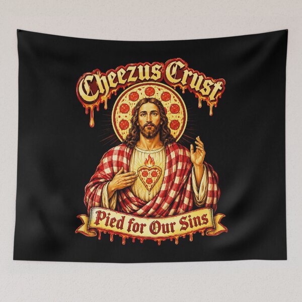 Item preview, Cheezus Crust Pied for Our Sins - Pizza Jesus designed and sold by Victor Shadehorn.