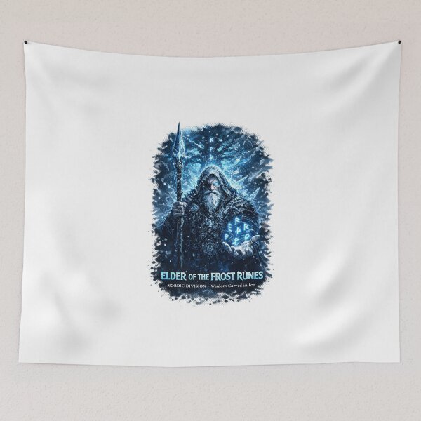 Item preview, Elder of the Frost Runes Nordic Wizard Viking Mythology T-Shirt  Description designed and sold by Bizon2910.
