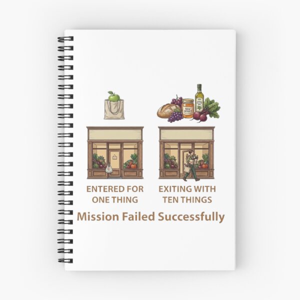 Item preview, Mission Failed Successfully Grocery Shopping – Funny Sarcastic Retail Meme designed and sold by Northern Glow Art.