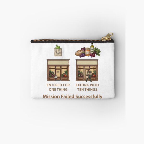 Item preview, Mission Failed Successfully Grocery Shopping – Funny Sarcastic Retail Meme designed and sold by Northern Glow Art.
