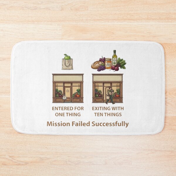 Item preview, Mission Failed Successfully Grocery Shopping – Funny Sarcastic Retail Meme designed and sold by Northern Glow Art.