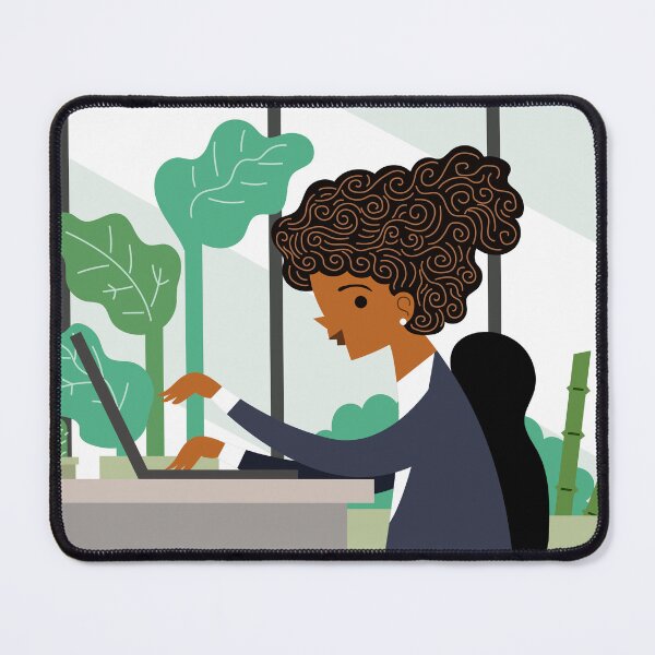 Item preview, happy black businesswoman working in a plant filled office designed and sold by matintheworld ( delcarmat ).