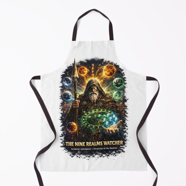 Item preview, The Nine Realms Watcher Norse Wizard Yggdrasil Viking Fantasy T-Shirt designed and sold by Bizon2910.