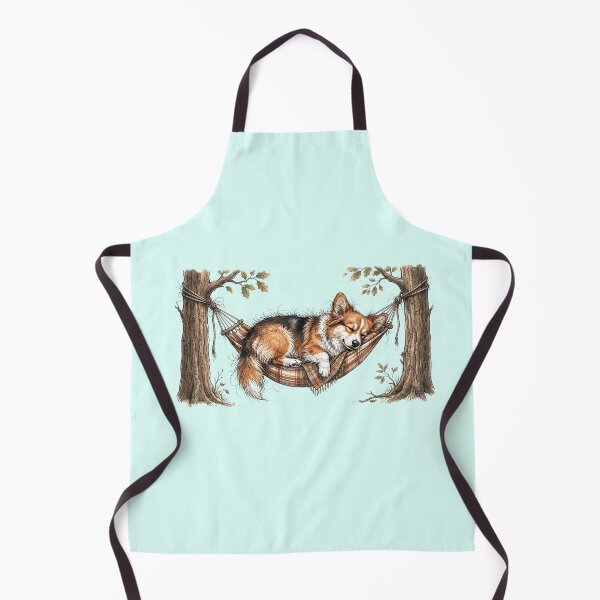 Item preview, Cute Watercolor Corgi Dog Sleeping in Camping Hammock Art designed and sold by BreezifyDesignStudio.