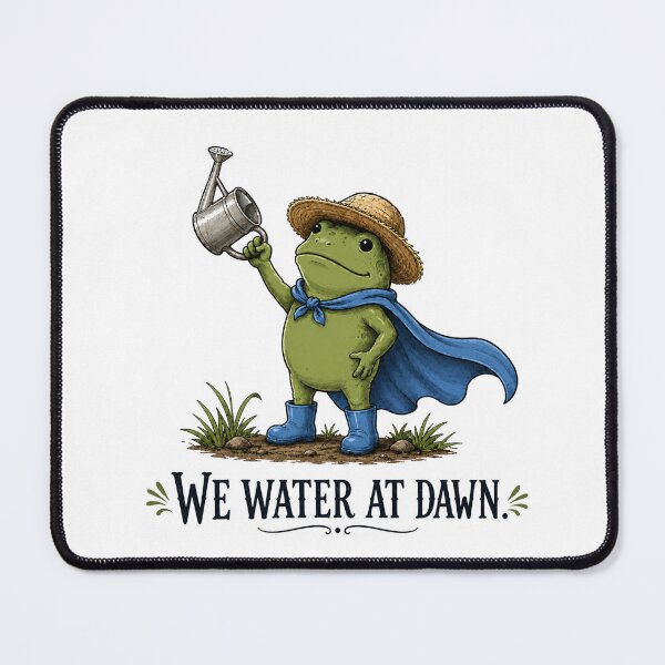 Item preview, We water at dawn – Funny Gardener Frog | Cottagecore Design for Gardening Enthusiasts designed and sold by medgh7.