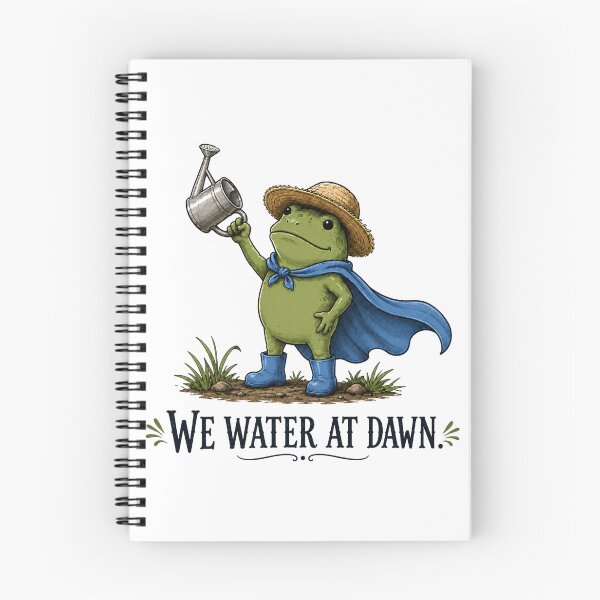 Item preview, We water at dawn – Funny Gardener Frog | Cottagecore Design for Gardening Enthusiasts designed and sold by medgh7.