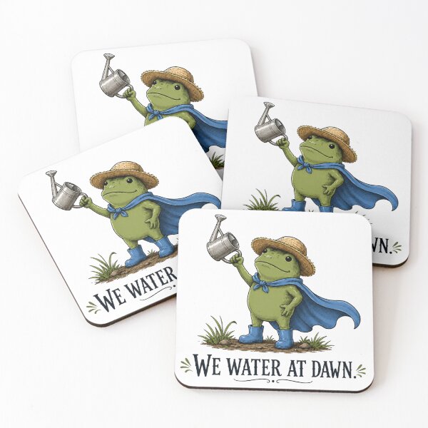 Item preview, We water at dawn – Funny Gardener Frog | Cottagecore Design for Gardening Enthusiasts designed and sold by medgh7.
