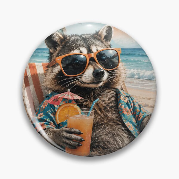 Item preview, Feral And Salty Funny Beach Raccoon Summer Coastal Vacation Humor designed and sold by VGAfanatic.