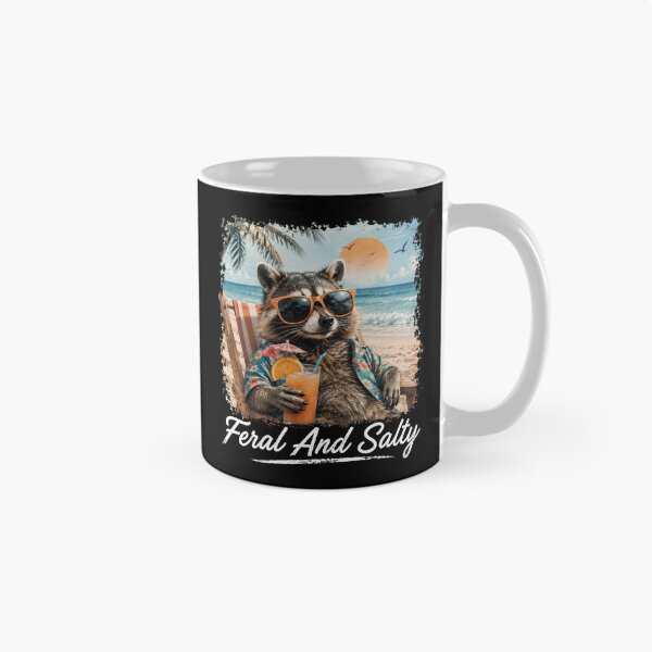 Item preview, Feral And Salty Funny Beach Raccoon Summer Coastal Vacation Humor  designed and sold by VGAfanatic.