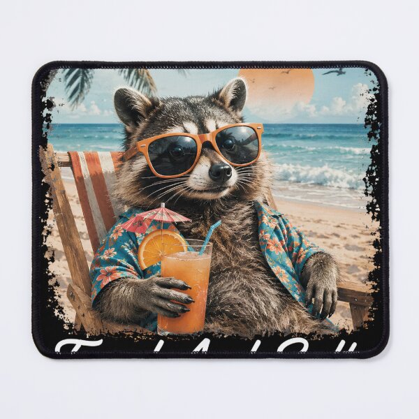Item preview, Feral And Salty Funny Beach Raccoon Summer Coastal Vacation Humor designed and sold by VGAfanatic.