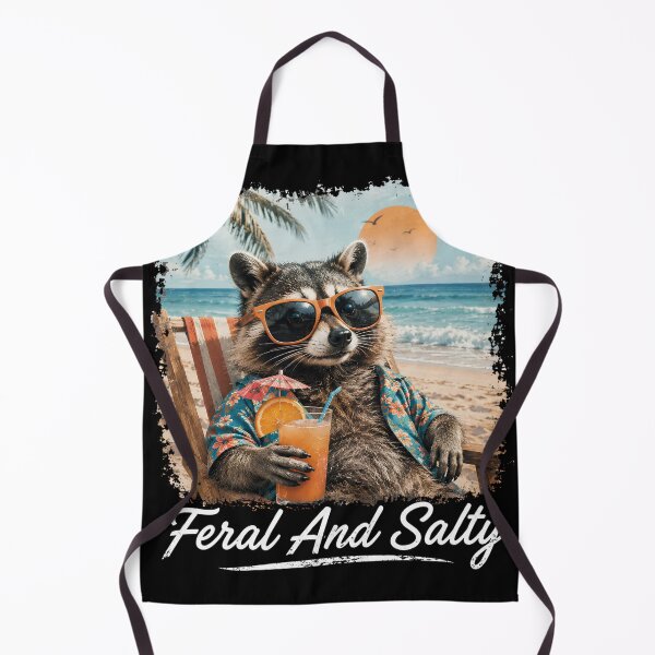 Item preview, Feral And Salty Funny Beach Raccoon Summer Coastal Vacation Humor designed and sold by VGAfanatic.
