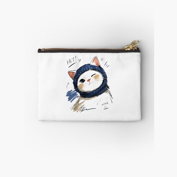 Item preview, Winking Cat with Cozy Knit Scarf – Funny Hand-Drawn Cat Art designed and sold by RamyGallery.