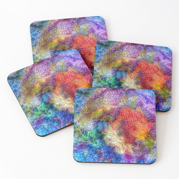 Item preview, Colorful Abstract Design Intricate Floral Combining Two Art Pieces  designed and sold by Kimberly Sells Studio.