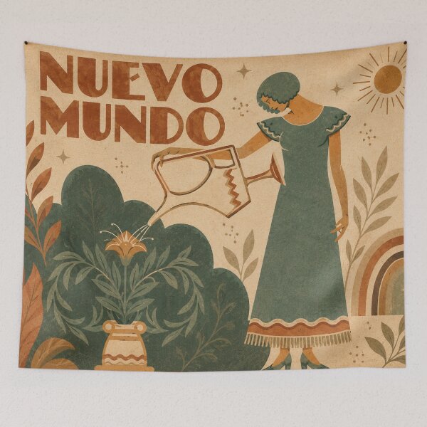 Item preview, Boho Wall Art - Woman Watering Flowers - Home Decor Lovers designed and sold by RickE.