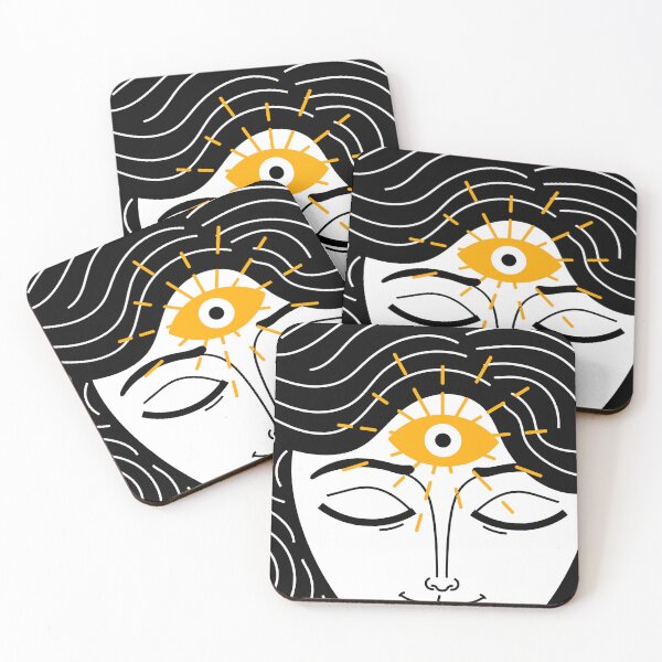 Item preview, woman opening the third eye with a mandala background designed and sold by matintheworld ( delcarmat ).