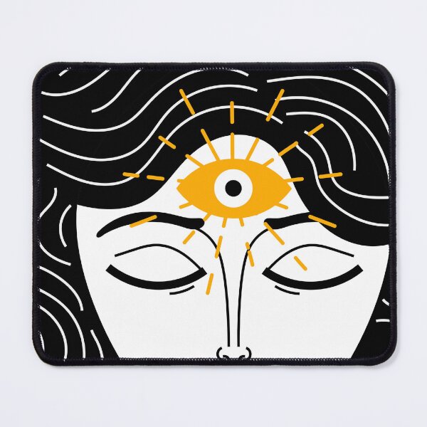 Item preview, woman opening the third eye with a mandala background designed and sold by matintheworld ( delcarmat ).