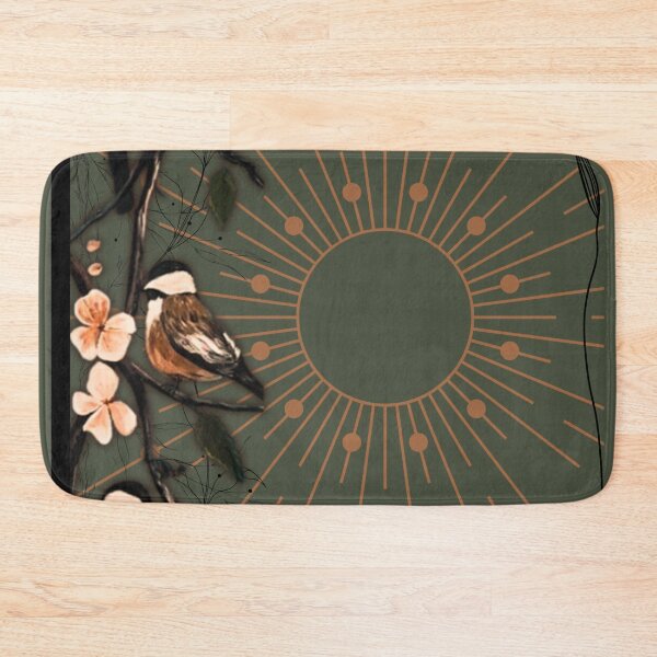 Item preview, Boho Celestial Sun with Chickadees and Pink Blossoms designed and sold by ArtistsAtticWI.