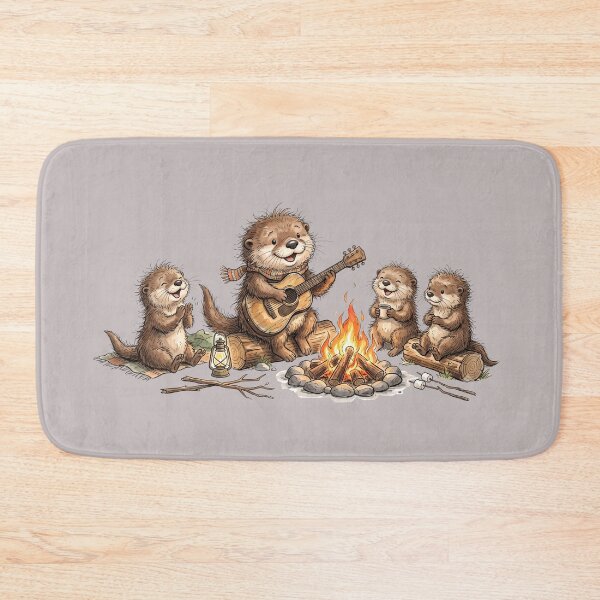 Item preview, Cute Watercolor Sea Otters Playing Guitar by Campfire Art designed and sold by BreezifyDesignStudio.