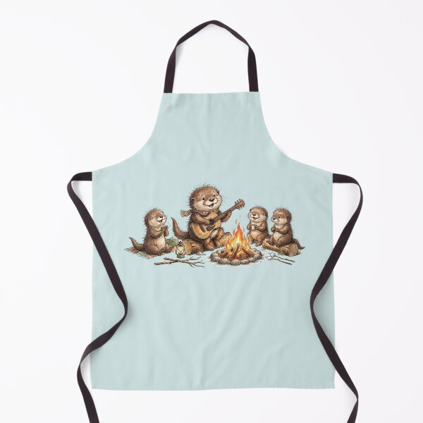 Item preview, Cute Watercolor Sea Otters Playing Guitar by Campfire Art designed and sold by BreezifyDesignStudio.
