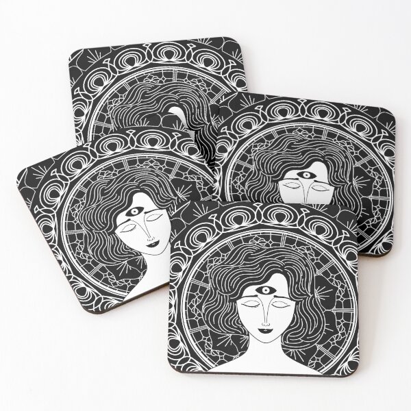 Item preview, woman opening the third eye with a mandala background designed and sold by matintheworld ( delcarmat ).