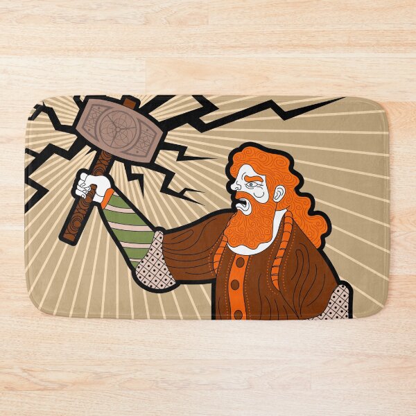 Item preview, thor norse god holding his hammer surrounded by lightning designed and sold by matintheworld ( delcarmat ).