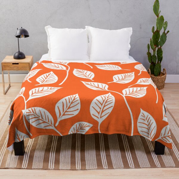 Item preview, Vibrant Autumn: Orange & White Botanical Pattern designed and sold by LiveLearnCreate.