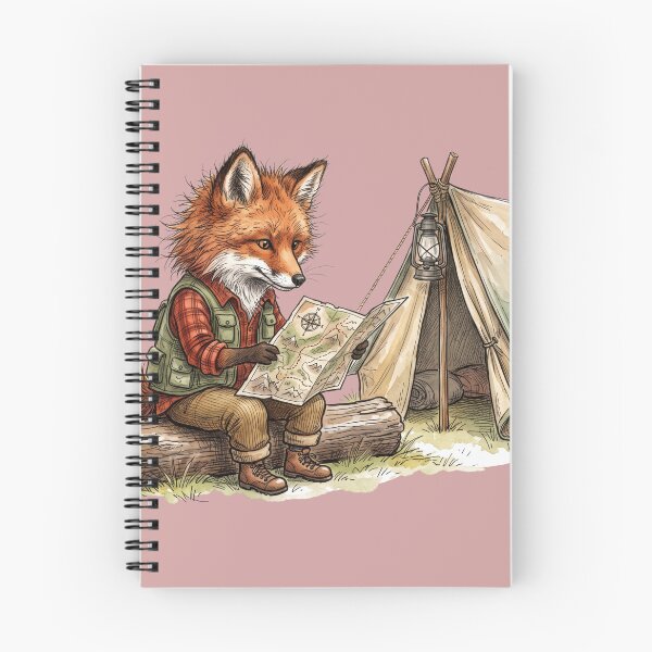 Item preview, Cute Watercolor Red Fox Looking at Map Camping Tent Art designed and sold by BreezifyDesignStudio.