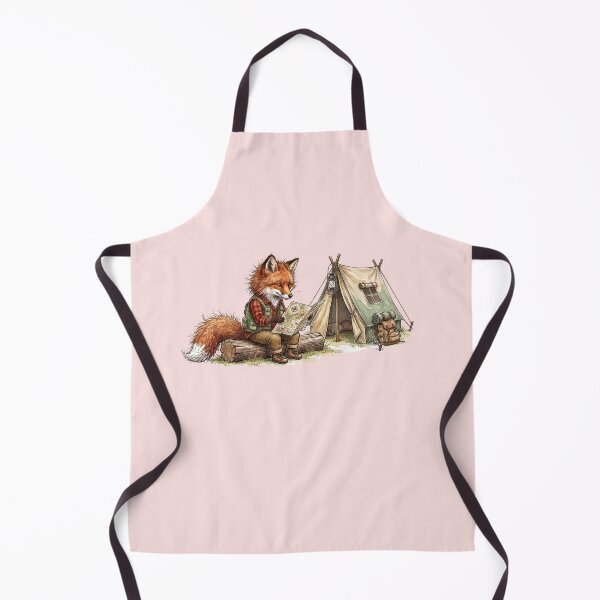 Item preview, Cute Watercolor Red Fox Looking at Map Camping Tent Art designed and sold by BreezifyDesignStudio.