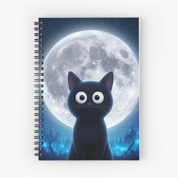 Item preview, Cute Black Cat Under Full Moon Night Sky Whimsical Art designed and sold by MCVersa2026.