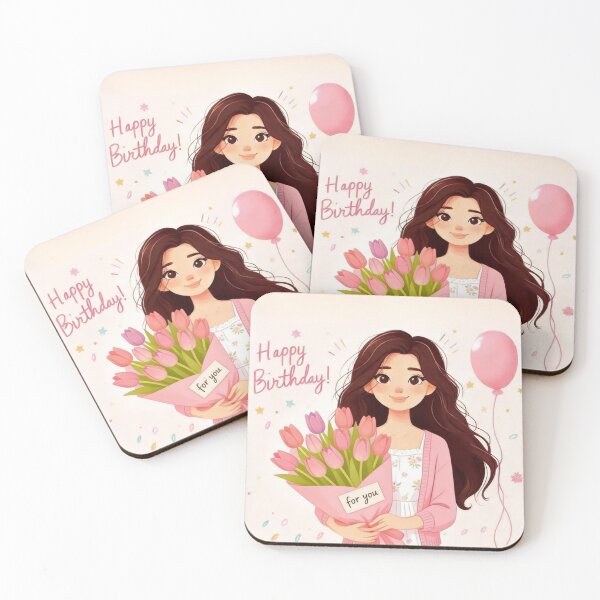 Item preview, Happy Birthday Cute Girl Tulips designed and sold by Innova_Creations.