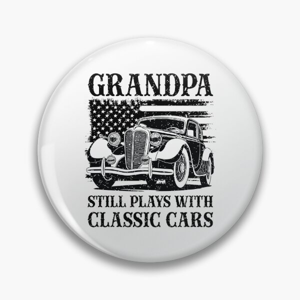 Item preview, Grandpa Still Plays With Classic Cars Vintage American Flag designed and sold by Dmetalx Art Apparel.
