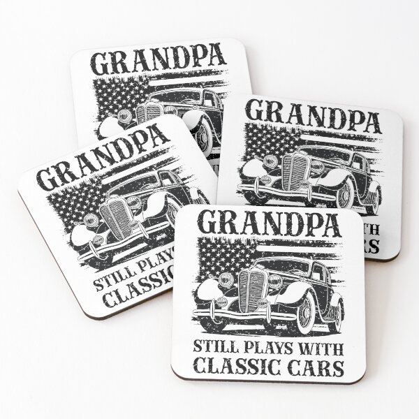 Item preview, Grandpa Still Plays With Classic Cars Vintage American Flag designed and sold by Dmetalx Art Apparel.