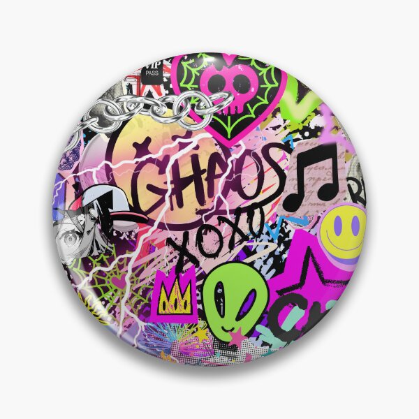 Item preview, Y2K Chaos Stickerbomb Retro Vaporwave Aesthetic Collage designed and sold by Side By Side Studio.