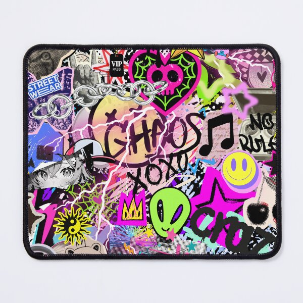 Item preview, Y2K Chaos Stickerbomb Retro Vaporwave Aesthetic Collage designed and sold by Side By Side Studio.