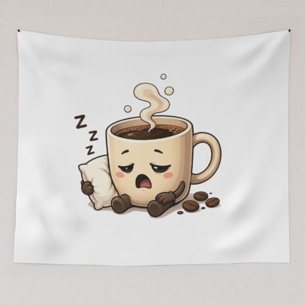 Item preview, Tired Coffee Mug Yawning – Cute Sleepy Morning Caffeine Cartoon designed and sold by Northern Glow Art.