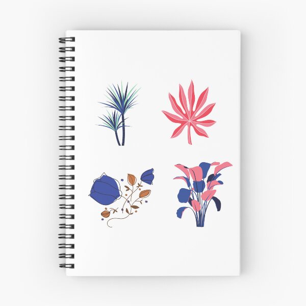 Item preview, Abstract Tropical Botanical Illustration | Modern Blue & Pink Flowers and Leaves | Minimalist Floral Art designed and sold by medgh7.