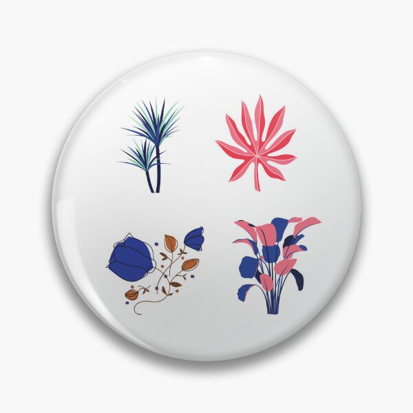 Item preview, Abstract Tropical Botanical Illustration | Modern Blue & Pink Flowers and Leaves | Minimalist Floral Art designed and sold by medgh7.