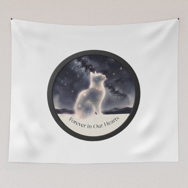 Item preview, Forever In Our Hearts – Celestial Cat Memorial Tribute designed and sold by Fatomfatom.
