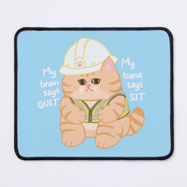 Item preview, Job Jitters Hard Hat Cat designed and sold by Gotta Geta Gato.