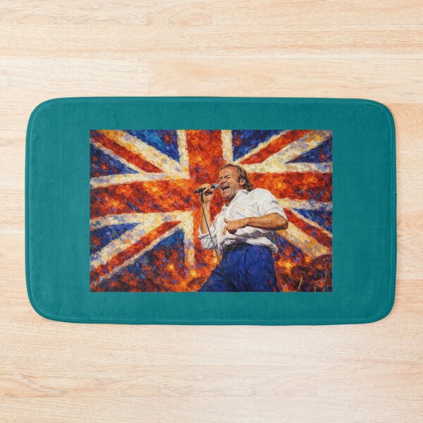 Item preview, Painting of Phil Collins Singing in Front of the British Flag designed and sold by Halifaxartguy.
